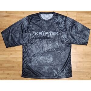 KRYPTEK Hyperion Shirt Mens L Large Gray Camouflage Snake Long Sleeve Crew Neck